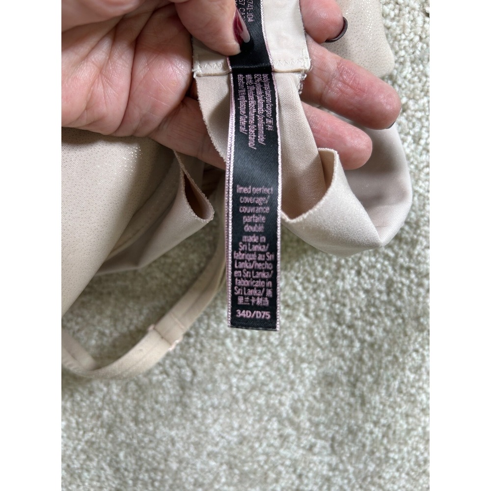 Victorias Secret Womens Size 34D Beige Lined Perfect Coverage - Picture 9 of 10